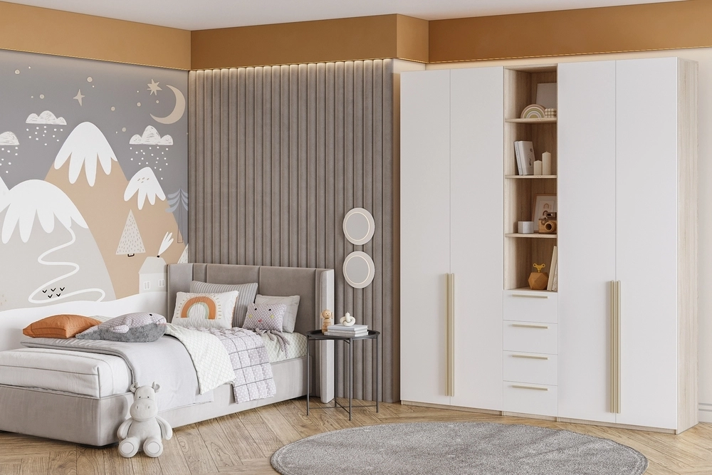 Шкаф распашной Хейсон-21 Белый Дуб Сонома - фото 1