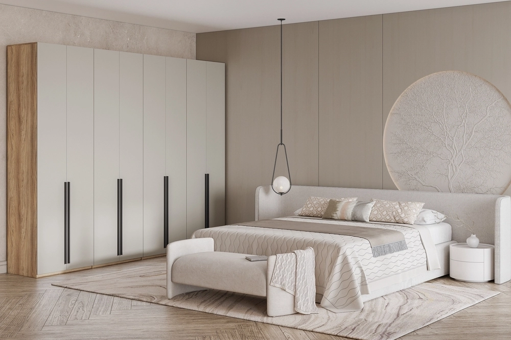 Шкаф распашной Хейсон-19 Кашемир Блэквуд Ячменный - фото 1