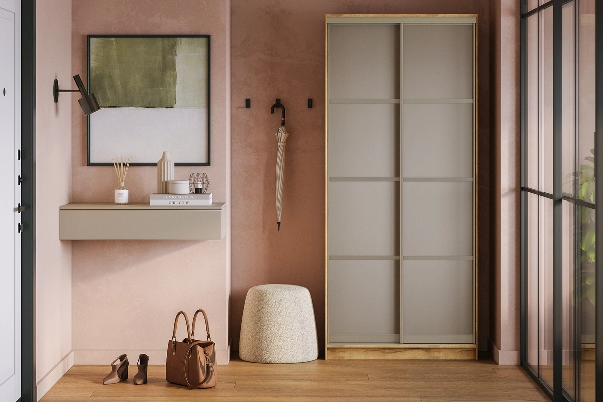 Шкаф-купе Борнео-2.2 Дуб Золотистый/Слоновая Кость - фото 1