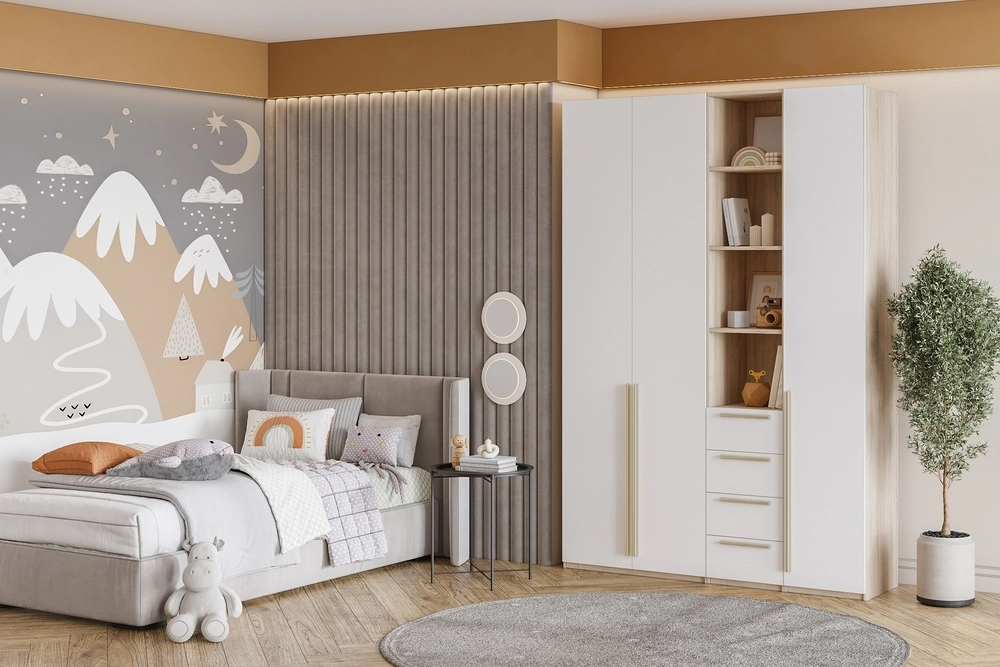 Шкаф распашной Хейсон-20 Белый Дуб Сонома - фото 1