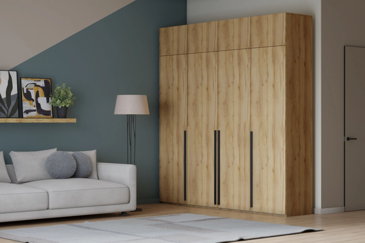 Шкаф распашной Лорена Пакс-4 с антресолью Дуб Золотистый - фото 1