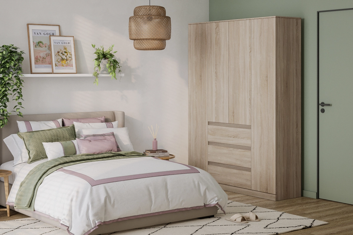 Шкаф распашной Стефани Мальм-4 Дуб Сонома - фото 1