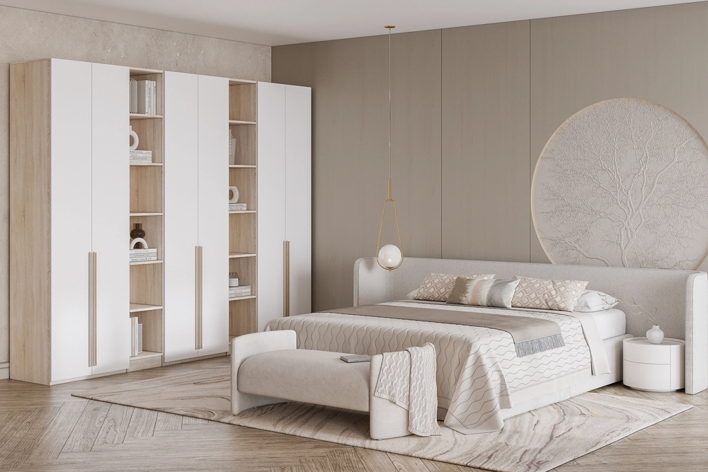 Шкаф распашной Хейсон-18 Белый Дуб Сонома - фото 1