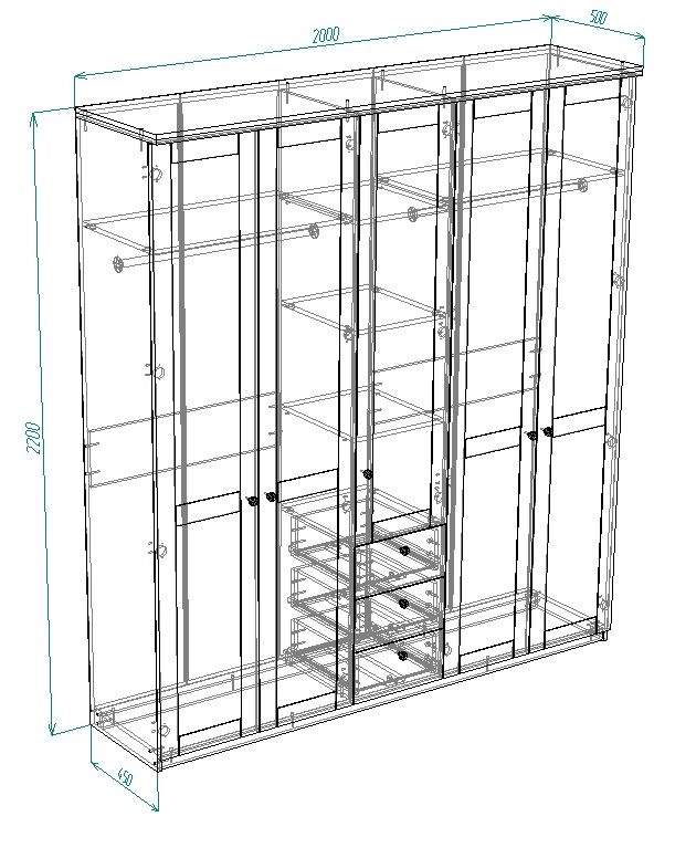 Шкаф распашной София РАХ-13 МДФ Графит - фото 3