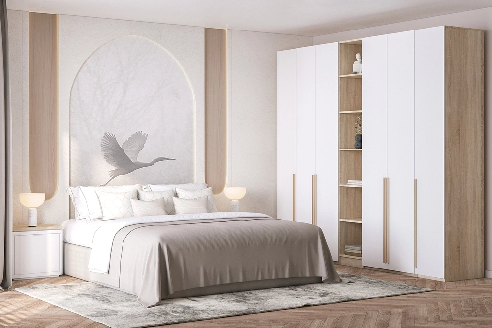 Шкаф распашной Хейсон-12 Белый Дуб Сонома - фото 1