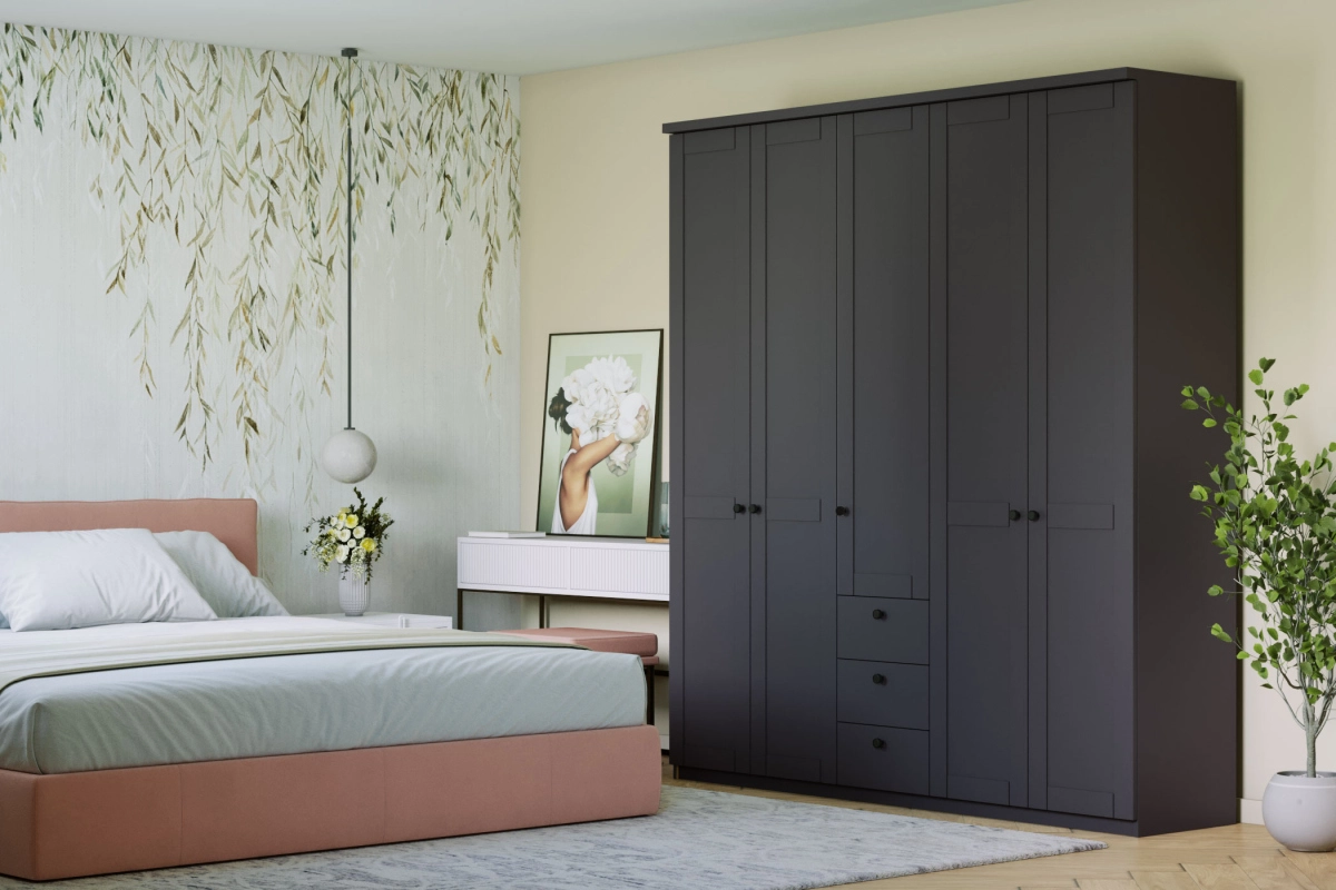 Шкаф распашной София РАХ-13 МДФ Графит - фото 1