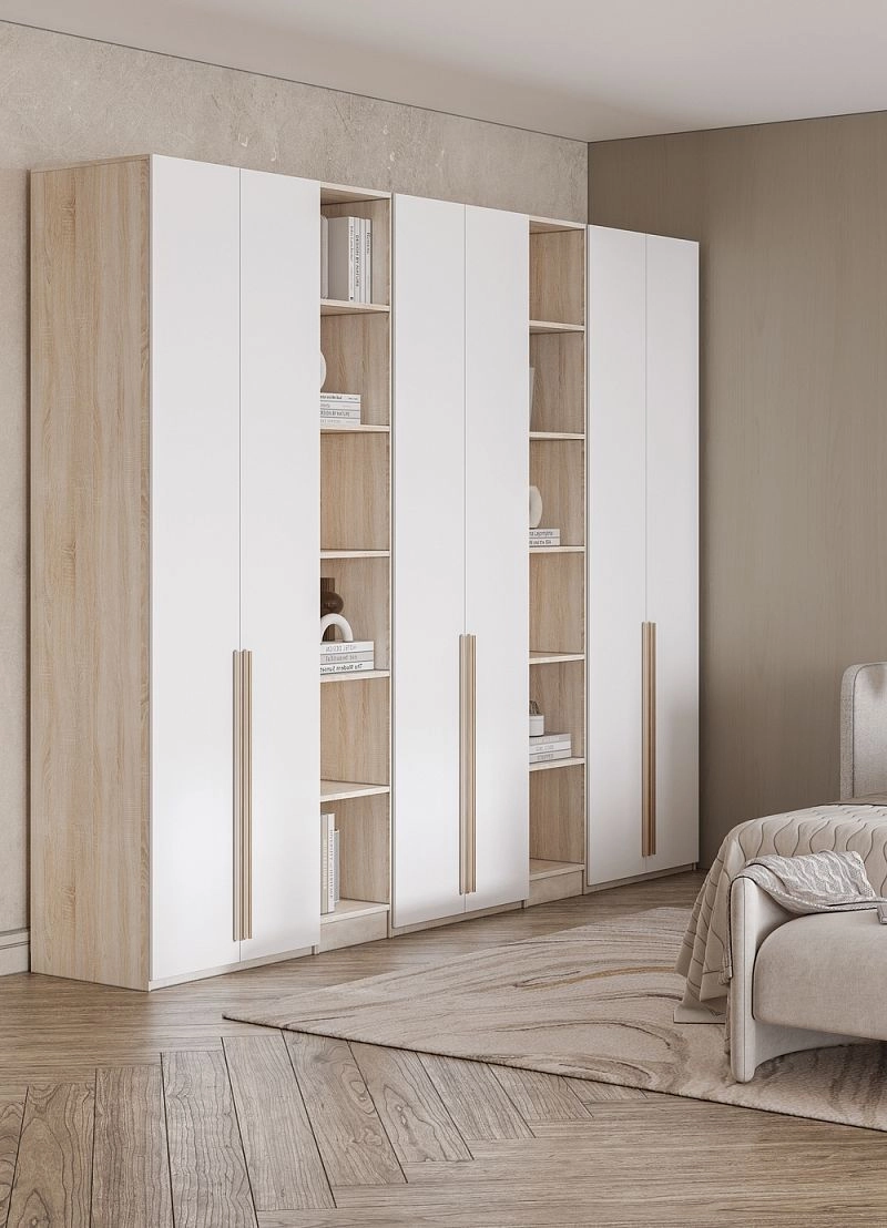 Шкаф распашной Хейсон-18 Белый Дуб Сонома - фото 2