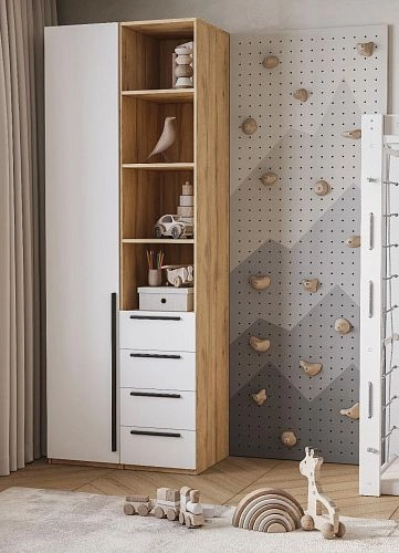 Шкаф распашной Хейсон-26 Белый Дуб Золотистый - фото 2