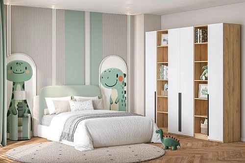 Шкаф распашной Хейсон-13 Белый Дуб Золотистый - фото 1