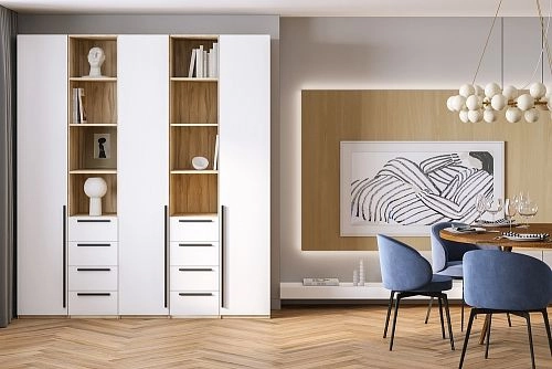 Шкаф распашной Хейсон-15 Белый Дуб Золотистый - фото 1