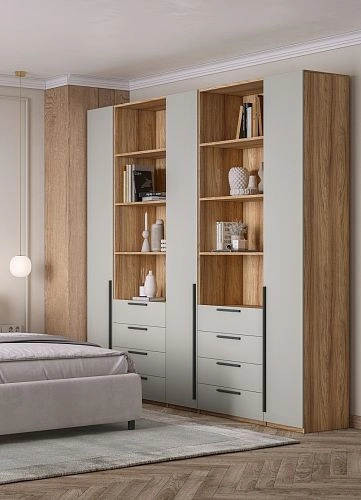 Шкаф распашной Хейсон-1 Кашемир Блэквуд Ячменный - фото 2