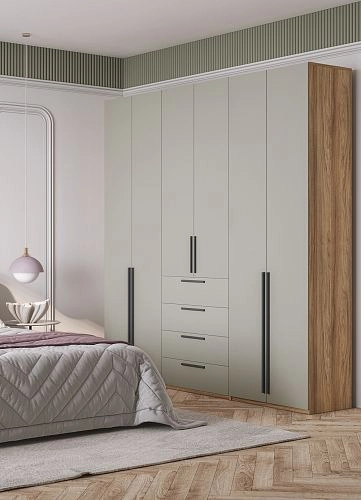 Шкаф распашной Хейсон-8 Кашемир Блэквуд Ячменный - фото 2