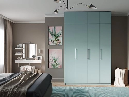 Шкаф распашной Калифорния-4 с антресолью Сумеречный Голубой - фото 1