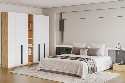 Шкаф распашной Хейсон-12 Белый Дуб Золотистый - фото 1