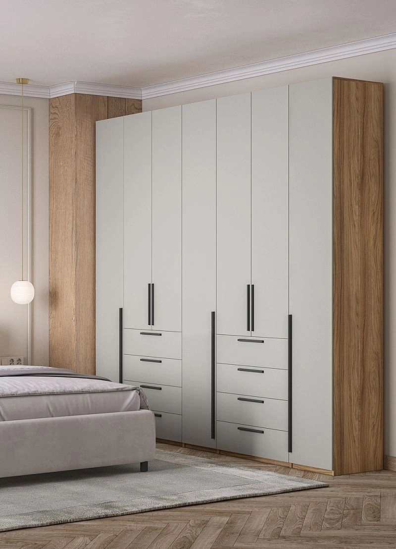 Шкаф распашной Хейсон-2 Кашемир Блэквуд Ячменный - фото 2