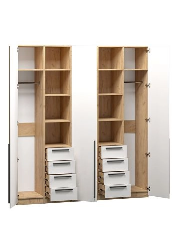 Шкаф распашной Хейсон-15 Белый Дуб Золотистый - фото 4