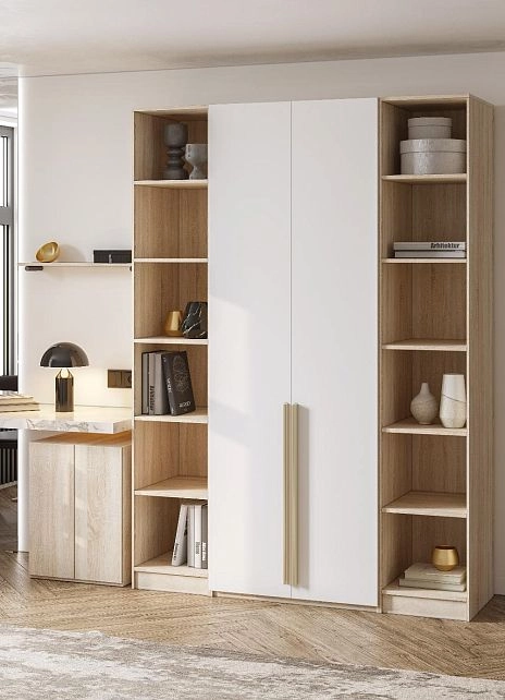 Шкаф распашной Хейсон-24 Белый Дуб Сонома