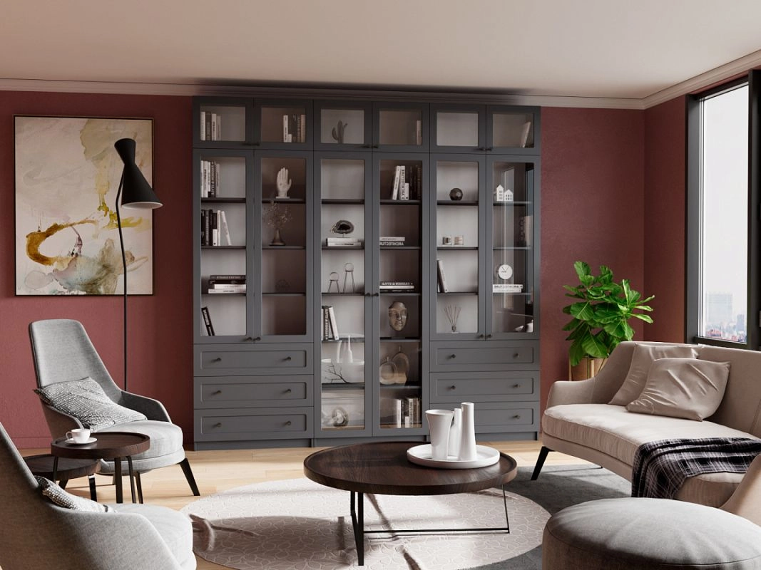 Шкаф для книг Билли Стольмин 54 Графит - фото 1