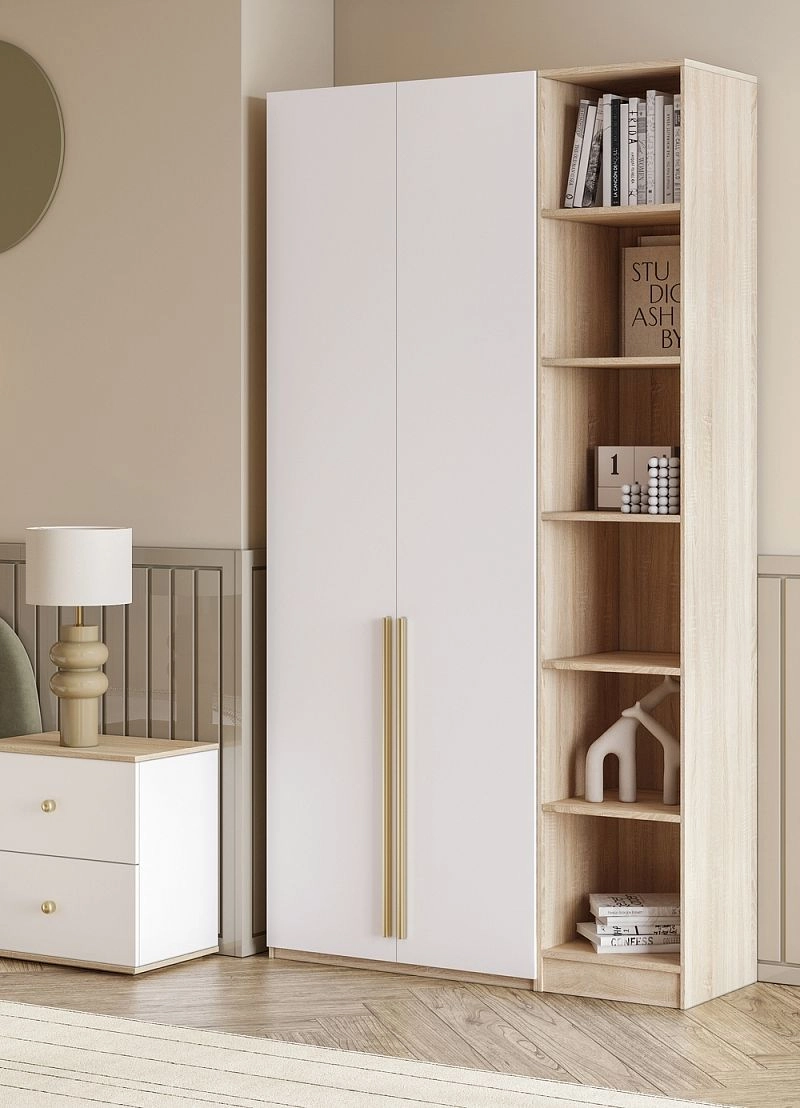 Шкаф распашной Хейсон-23 Белый Дуб Сонома - фото 2