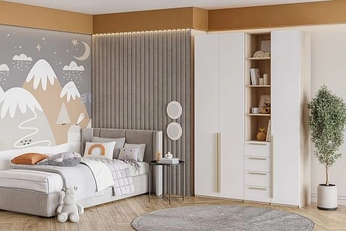 Шкаф распашной Хейсон-20 Белый Дуб Сонома - фото 1