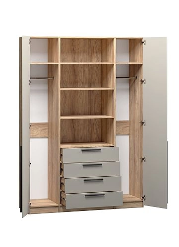 Шкаф распашной Хейсон-6 Кашемир Блэквуд Ячменный - фото 4