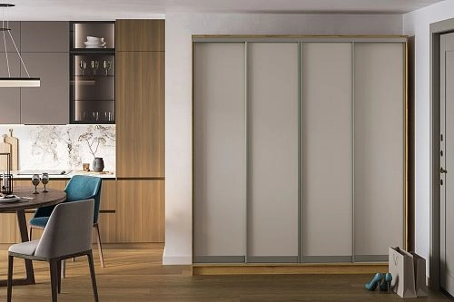 Шкаф-купе Борнео-4.1 Дуб Золотистый/Слоновая Кость - фото 1