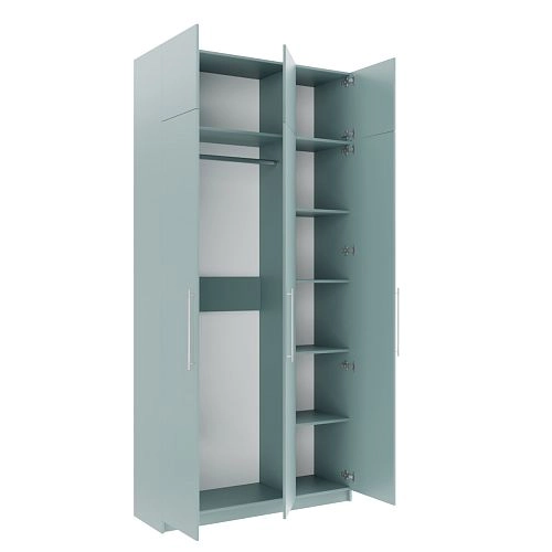 Шкаф распашной Калифорния-3 с антресолью Сумеречный Голубой - фото 4