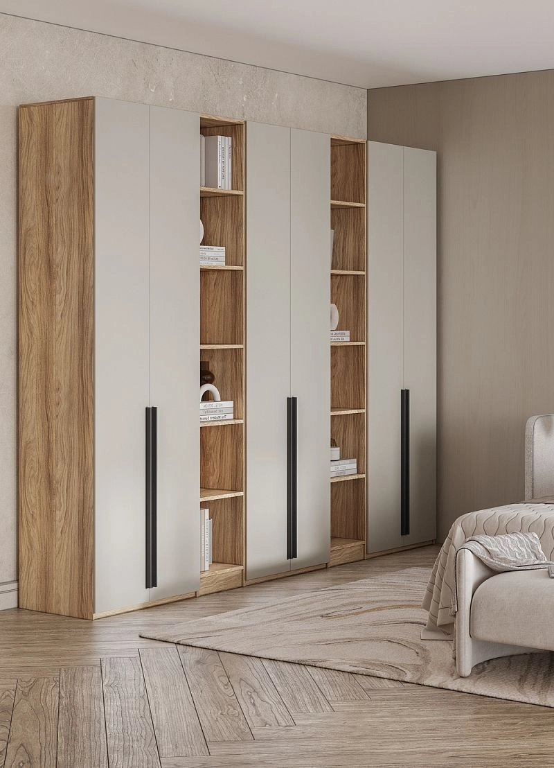 Шкаф распашной Хейсон-18 Кашемир Блэквуд Ячменный - фото 2