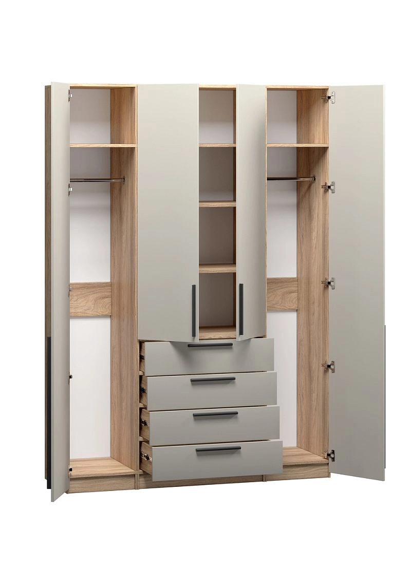 Шкаф распашной Хейсон-5 Кашемир Блэквуд Ячменный - фото 4