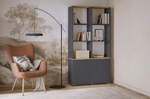 Стеллаж Салерно 2 Графит - фото 1