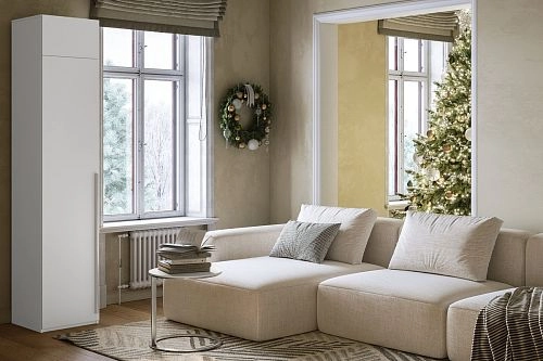 Шкаф распашной Лорена Бест-1 с антресолью Белый - фото 1