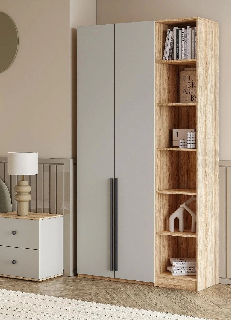 Шкаф распашной Хейсон-23 Кашемир Блэквуд Ячменный - фото 2