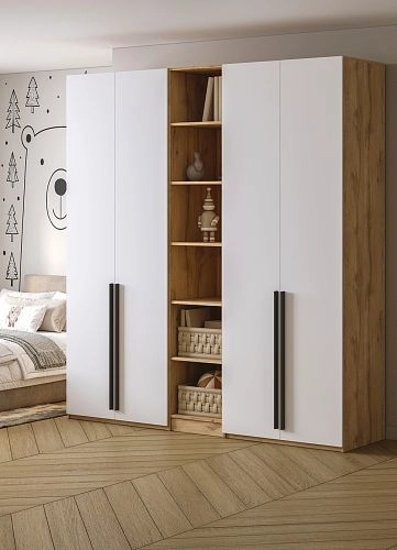 Шкаф распашной Хейсон-17 Белый Дуб Золотистый - фото 2