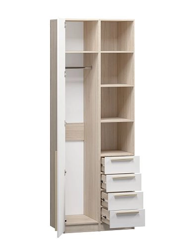 Шкаф распашной Хейсон-26 Белый Дуб Сонома - фото 4